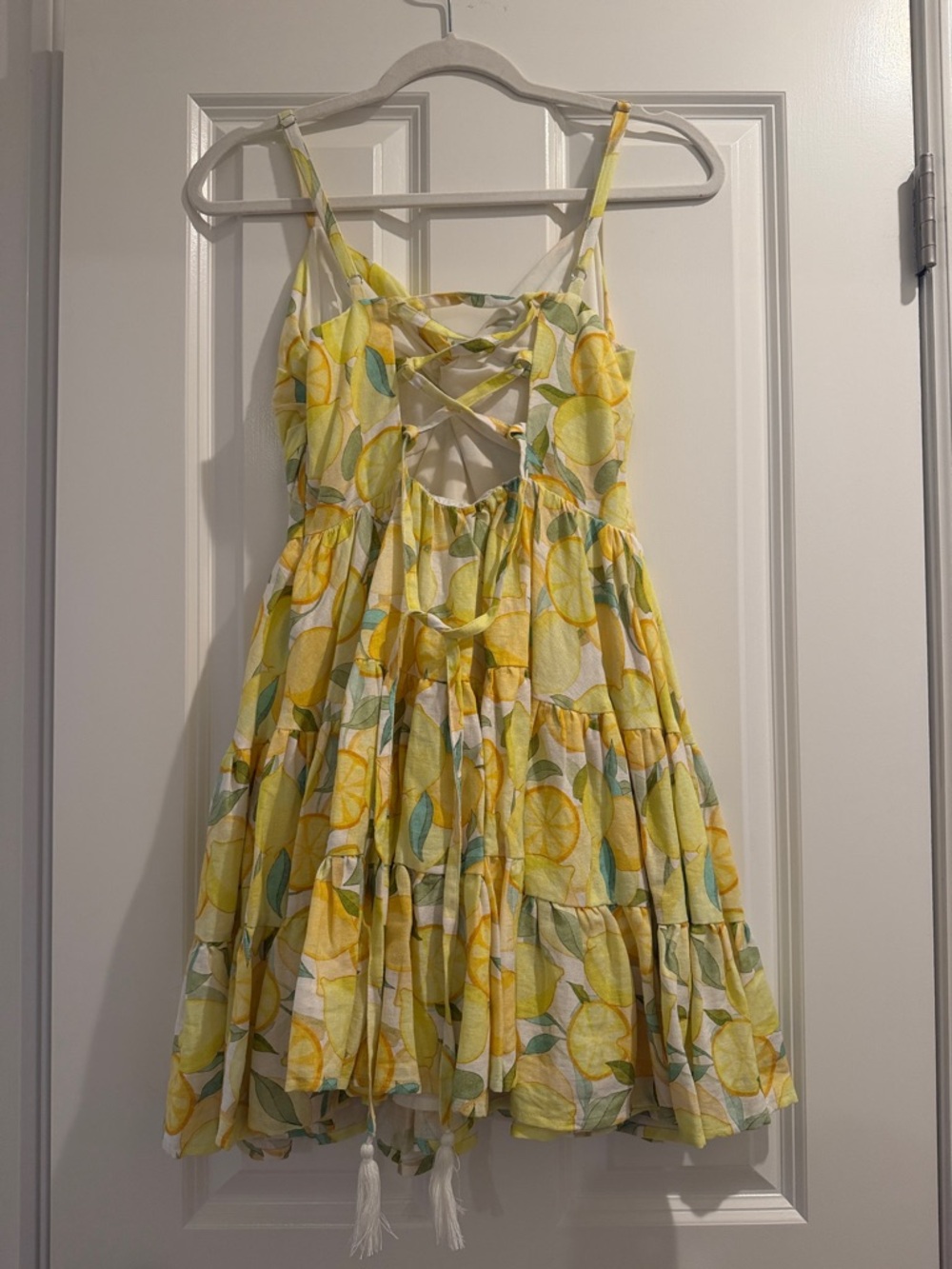 Avec Les Filles Yellow and Green Lemon Print Mini Dress - Picture 2 of 2
